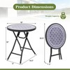 ResenkosSofa Table, End Table, Side Table,18 Inch Folding Side Table Patio Round Compact Coffee Table-Gray - 3 of 4