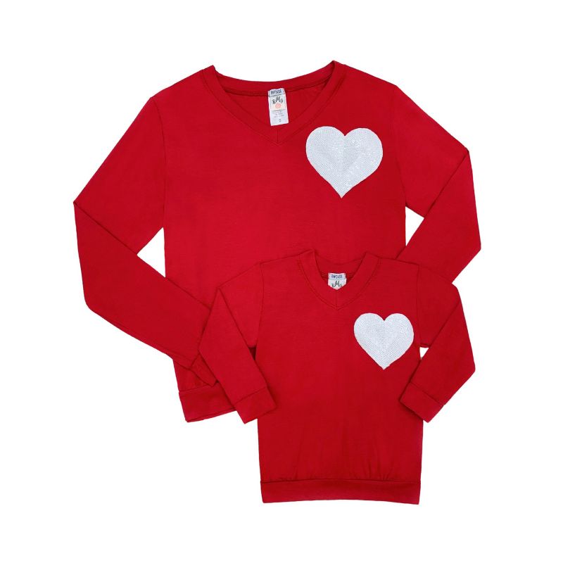 Girls Mommy And Me Shining Heart Red Top - Mia Belle Girls, 2 of 7