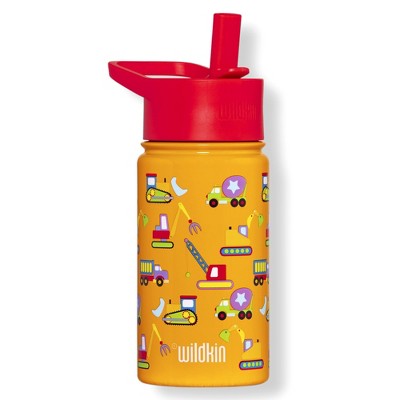 Wildkin Kids 14 oz Stainless Steel Insulated Water Bottle for Boys & Girls  (Trains, Planes & Trucks)