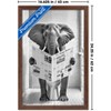 Trends International Reinders: Toilet Humor - Elephant Toilet Framed Wall Poster Prints Mahogany Framed Version 14.725" x 22.375" - 3 of 4