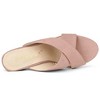 Allegra K Women's Opened Toe Crisscross Strap Block Heel Slide Sandals - 4 of 4