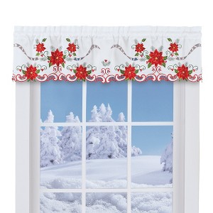 Collections Etc Exquisite Poinsettia Curtains - 1 of 2