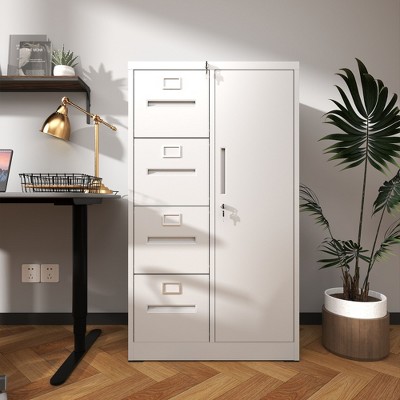 NicBex Locking File Cabinet with Drawers, Metal Space Saving Vertical Cabinet for Home & Office, Fits Letter/A4/Legal Files, Assembly Required, Black