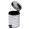Bath Bliss 5L Bathroom Waste Basket with Slow Close Lid: Tin & Plastic, 10.4" Height, 8" Depth Trash Can - 3 of 4