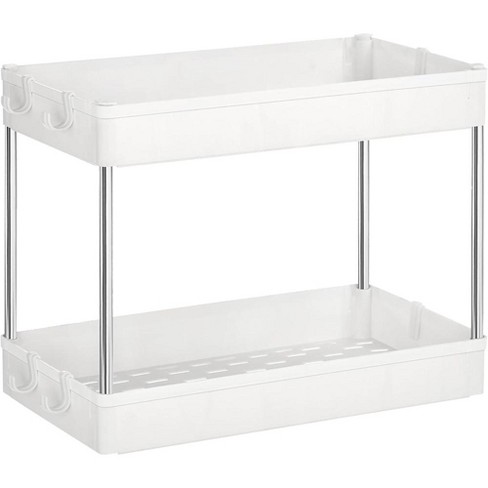 Timberlake 2-Tier Pedestal Sink Organizer in Silver