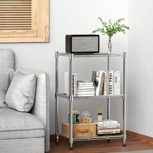 ORRD 450 lbs Wire storage shelving - 3-Tier steel Organizer Rack for Home, Kitchen, office.Chrome(11.8' D x 17.7"W x 26.4" H) - 1 of 4
