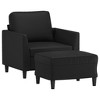vidaXL Sofa Chair with Footstool Black 23.6 in. Faux Leather - 3 of 4