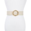 INSPIRE CHIC Women's Woven Stretchy Straw Rattan Round Buckle Elastic Boho Wide Waistband Belts 1 Pc - 4 of 4