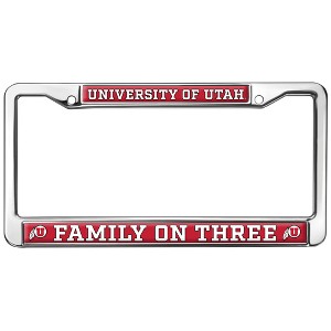 University of Utah Family On Three Full Size Standard License Plate Metal Frame - 1 of 4