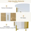 NicBex 47.2 Inch 2-Door Curved Storage Cabinet with Gold Trim and Woven Rattan Doors for Living Room,Kitchen,Hallway - 4 of 4