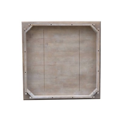 Elegant Weathered Gray Solid Wood 36" Square Dining Table