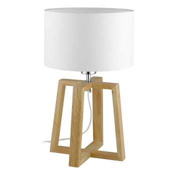 1-Light Chietino Table Lamp with Fabric Shade Natural/White - EGLO
