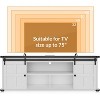 Farmhouse TV Stand for 75/80" TVs, 70" Cabinet with Storage, Sliding Barn Door, Power Outlet, Entertainment Console for Living Room - 3 of 4