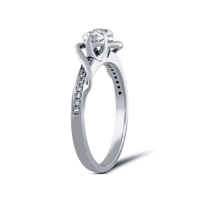 Pompeii3 5/8ct Diamond Two Stone Forever Us Crossover Engagement 10k White Gold Ring, 2 of 5