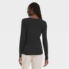 Women's Long Sleeve V-Neck Ribbed T-Shirt - A New Day™ - image 2 of 3
