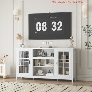 Living Room TV Stand for 65 Inch TVs – Modern Wood Entertainment Center w/ Storage Cabinets, Media Console Table - 1 of 4