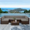 Rbied 7-Piece Wicker Outdoor Sofa Sectional Set Conversation Sets with Cushions - 2 of 4