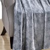 Plazatex Versailles Embossed Decorative Super Soft Throw Blanket for Sleep/Decor 2 Pack 50" x 60" Grey - 4 of 4
