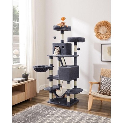 FEANDREA tall multi-level cat tower with hammock and scratch posts for big cats