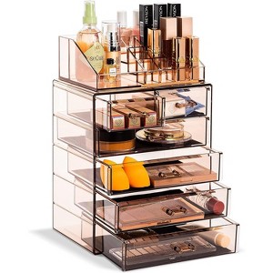 Sorbus Clear Makeup & Jewelry Organizer & Display (4 Large, 2 Small Drawers) - 1 of 4