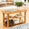 Acacia Wood Shoe Bench, 2-Tier Shoe Rack Organizer for Entryway or Bathroom, Holds 200 lbs, 27.6"L x 11"W x 17.8"H, Durable & Easy to Assemble - 2 of 4