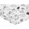 Sweet Jojo Designs Boy Girl Unisex Gender Neutral Baby Fitted Crib Sheet Fox Black and White - image 3 of 4