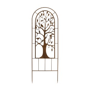 Set of 2 Red Iron Tree Screens 47.5"H Elegant Outdoor Indoor Divider With Bird Accents By Melrose - 1 of 3