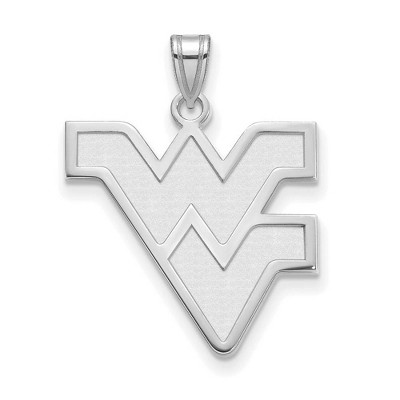 Black Bow Jewelry 14k White Gold West Virginia Mountaineers NCAA Large Pendant