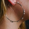 Pavilion Gift Company - Stunning Crystal in Silver - 2" Cubic Zirconia Hoop Earrings - Earrings - 3 of 4