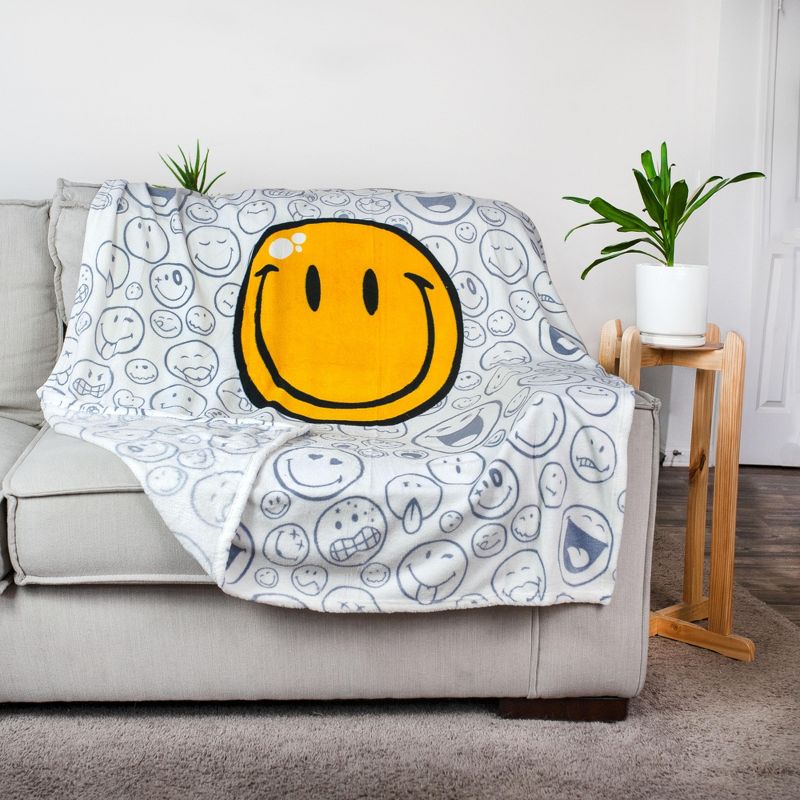 Commonwealth Toys OFFICIAL Smiley World Soft Throw Blanket | Cute Plush Blanket | 50 x 60 Inches, 2 of 7