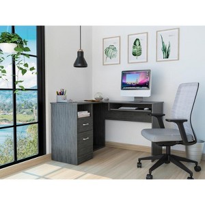 Vynxaria Computer Desks L-Shaped Desk CPU Storage Corner Design for Home Offices Spacious Work Surface Suitable for Working From Home - 1 of 4