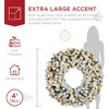 Best Choice Products Artificial Pre-Lit Flocked Fir Christmas Wreath Decoration w/ 2-in-1 LED Lights - 3 of 4