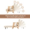 ATJafurn Folding Chair Bed Set of 2, Modern Convertible Wooden Upholstered Armchair Sleeper Chaise Recliner Sofa Bed for Bedroom Living Room, Beige - 4 of 4