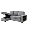 Mid-Century Modern L-Shaped Sectional Sofa with Pull-Out Bed, USB & Storage Chaise - 3 of 4