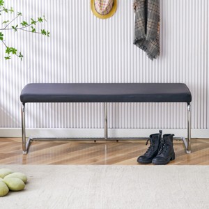 51"Stainless Bench,Breakfast Nook And Bench,Shoe Rack Bench For Entryway,Leatherette Bench,Kitchen Nook Bench-Cuddlewood - 1 of 4