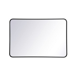 Elegant Lighting Soft corner metal rectangular mirror 27x40 inch in Black - 1 of 4