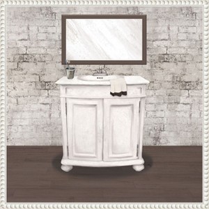 Amanti Art Brick Bath II by Elizabeth Medley Canvas Wall Art Print Framed 16 x 16-in. - 1 of 4