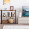 Aoibox 3-Tier Industrial Bookcase Rustic Wood Metal Bookshelf Horizontal Open Shelf Adjustable Sturdy Easy Assembly - 4 of 4