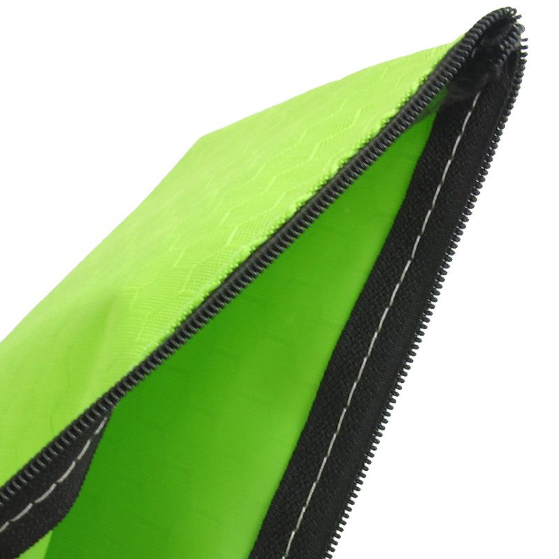 Unique Bargains PVC Canvas Hex Pattern Zipper Closure Paper Pen Bag Holder 9.1" x 4.5" Green 1Pc, 3 of 6
