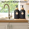 LunaLulinlk Glass Soap Dispenser Set, Contains Glass Hand Soap Dispenser and Glass Dish Soap Dispenser with Bamboo Base Black - 2 of 4