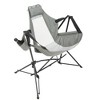 Sevobal Outdoor Portable Chairs 2PCS Hammock Camping Chair Folding Rocking Recliner with Pillow Cup Holder for Lawn Backyard, Gray,11"*8.3"*37.8" - 2 of 4