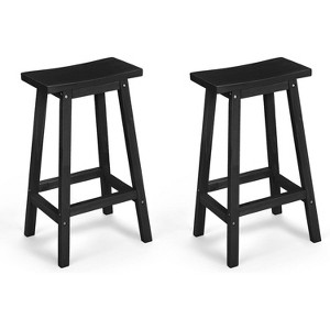 Outdoor Wooden Bar Stools, Fir Wood Patio Barstools Waterproof & Weather-Resistant Outdoor Bar Chairs for Patio, Garden, Deck, Poolside, and BBQ - 1 of 4