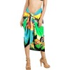 LA LEELA Women's Long Beachwear Pareo Swimsuit Swimwear Sarong Wrap Cover up Wraps One Size Green, Floral - 2 of 4