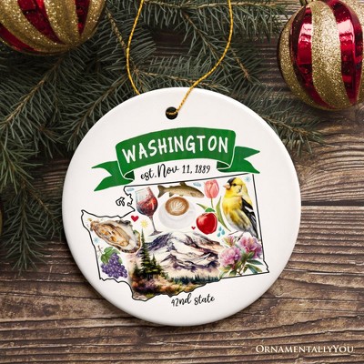 Artistic Washington State Themes and Landmarks Christmas Ornament| OrnamentallyYou