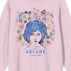 Arcane League Of Legends Powder Doodle Art Adult Cradle Pink Crew Neck Long Sleeve Sweatshirt - 2 of 2