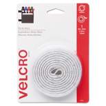 Velcro Sticky-Back Hook and Loop Fastener Tape with Dispenser 3/4 x 5 ft. Roll White 90087