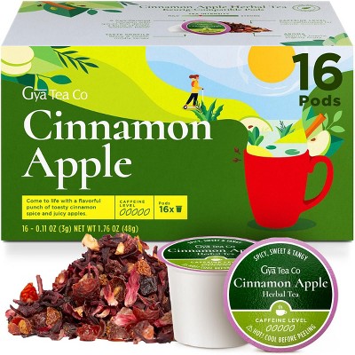 Cinnamon Apple Tea Gift Set (16 ct) Gya Tea Co - Decaf Apple Cider | for Soothing & Digestive Health | pod