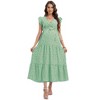 Women Summer Bohemian Floral Casual Wrap Midi Sun Dress - 4 of 4
