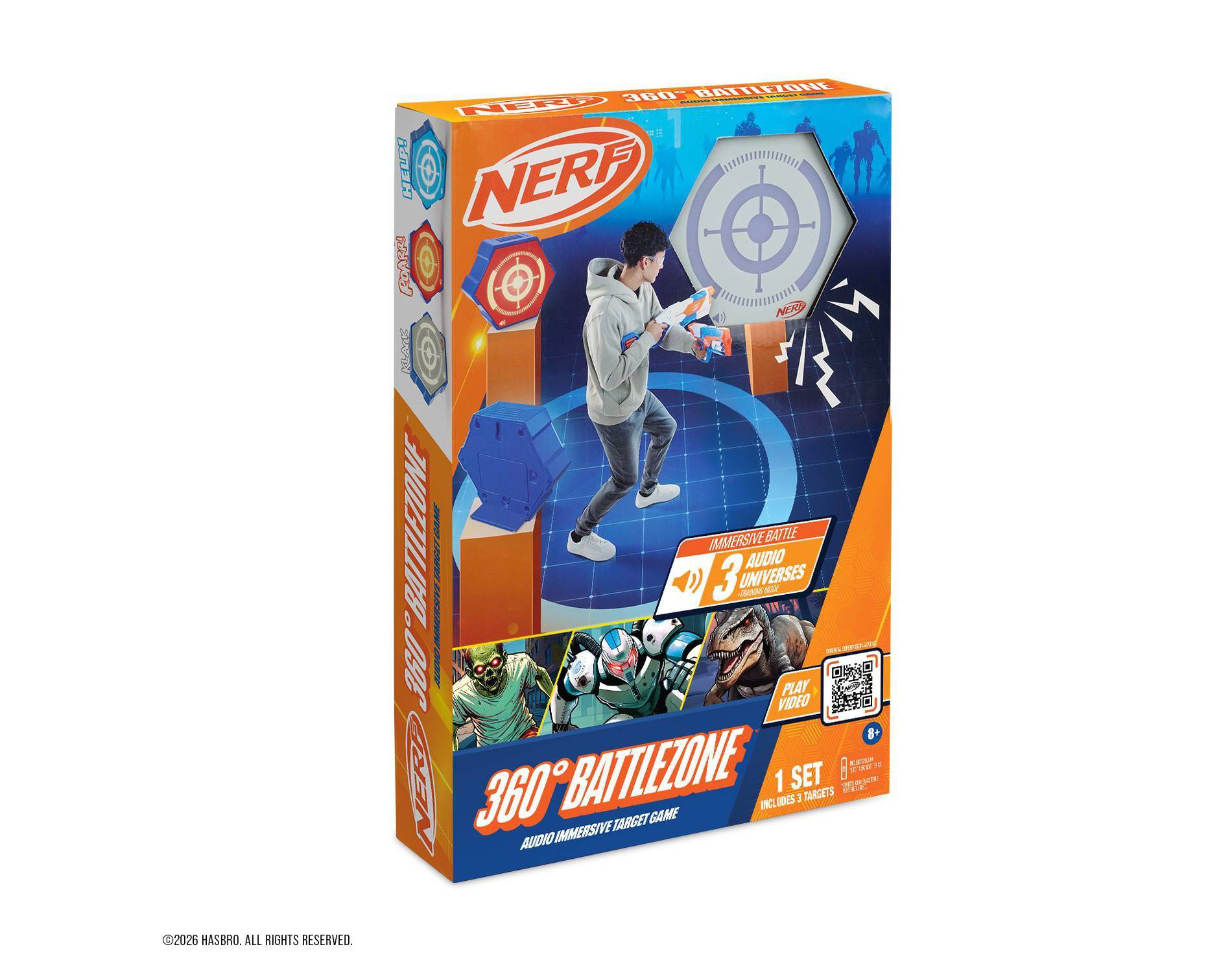 NERF 360° Battlezone Audio Immersive Target Game (Batteries included)