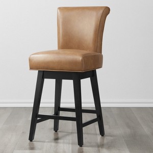 Spruce&Spring Upholstered 26-inch Counter Height Swivel Barstool - 1 of 4